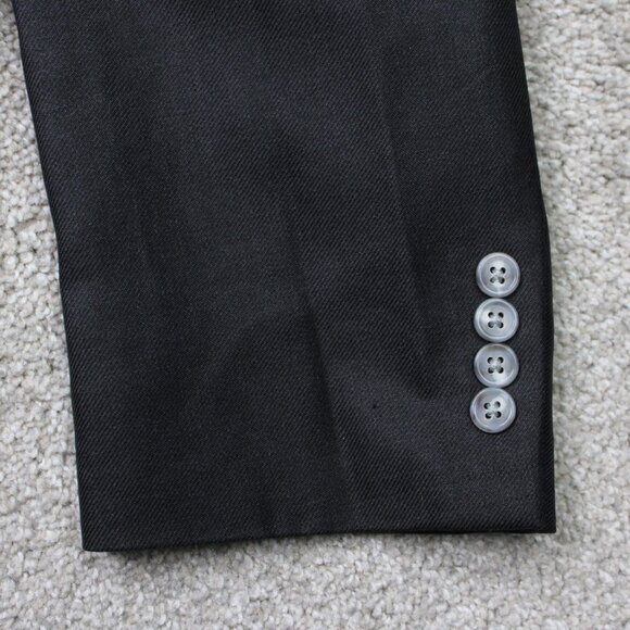 Jos A. Bank Blazer Mens 46L Black Wool/Silk/Ramie Blend 3 Button Single Vent - Picture 4 of 12